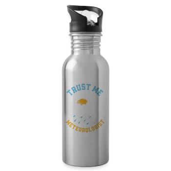 Meteorologist Meteorology Storm Chaser Gift - Water bottle with straw - silver - Right