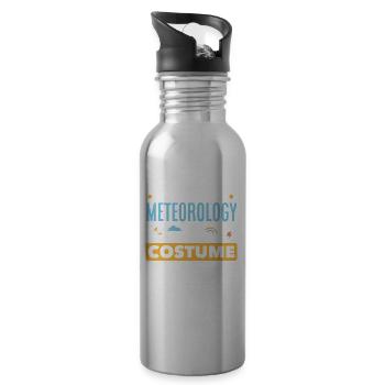 Meteorologe Meteorologie Sturmjäger Geschenk - Trinkflasche mit integriertem Trinkhalm - Lightsilver - Rechts