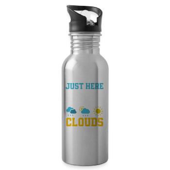 Meteorologe Meteorologie Sturmjäger Geschenk - Trinkflasche mit integriertem Trinkhalm - Lightsilver - Rechts
