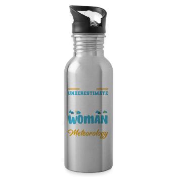 Meteorologe Meteorologie Sturmjäger Geschenk - Trinkflasche mit integriertem Trinkhalm - Lightsilver - Rechts