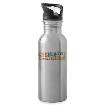 Groovy Chemistry Teacher Chemist Tableau périodique - Gourde avec paille intégrée - argent clair - Droite