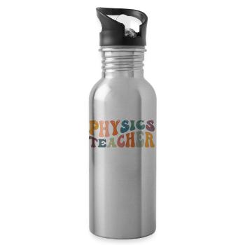 Groovy Physics Teacher Physicist Science Teacher - Water bottle with straw - silver - Right