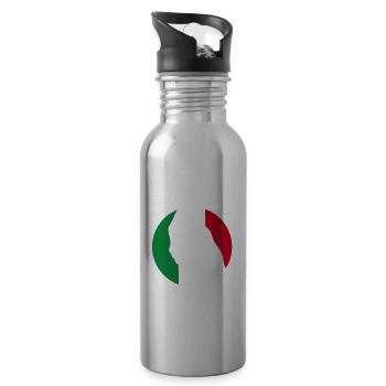 Drôle de cadeau Italie - Gourde avec paille intégrée - argent clair - Droite