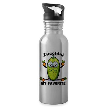 Funny Zicchini - My Favorite - Water bottle with straw - silver - Right