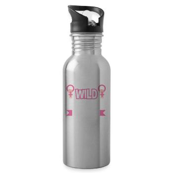 Feminismus Feministin - Trinkflasche mit integriertem Trinkhalm - Lightsilver - Rechts