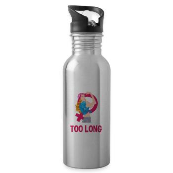 Feminism Feminist - Water bottle with straw - silver - Right