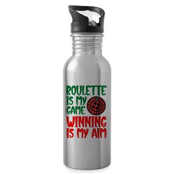 Roulette Is My Game Winning Is My Aim 2 - Trinkflasche mit integriertem Trinkhalm - Lightsilver - Rechts