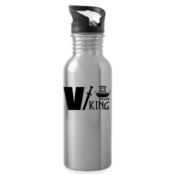 Wikinger - Trinkflasche mit integriertem Trinkhalm - Lightsilver - Rechts