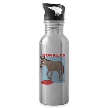 Esel Eselbesitzer Eselchen Eselliebhaber Geschenk - Trinkflasche mit integriertem Trinkhalm - Lightsilver - Rechts