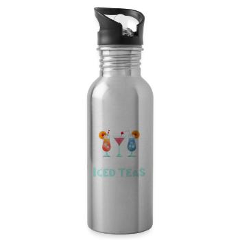 Today's Forecast 100% Chance Of Long Island Iced T - Water bottle with straw - silver - Right