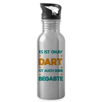 Dart Für Begabte Dartspieler Weltmeisterschaft - Trinkflasche mit integriertem Trinkhalm - Lightsilver - Rechts