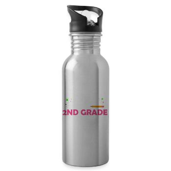 Zweite Klasse Rainbow Girls Jungen Lehrerteam 2. - Trinkflasche mit integriertem Trinkhalm - Lightsilver - Rechts