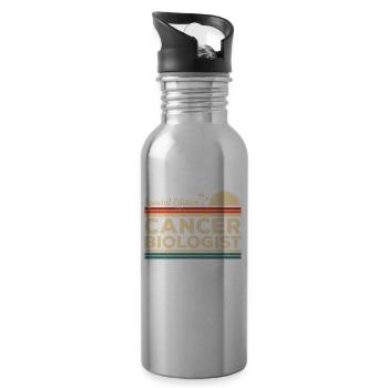 Vintage Sonderausgabe Krebsbiologe Biologie - Trinkflasche mit integriertem Trinkhalm - Lightsilver - Rechts