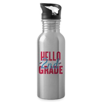 Zweite Klasse Rainbow Girls Jungen Lehrerteam 2. - Trinkflasche mit integriertem Trinkhalm - Lightsilver - Rechts
