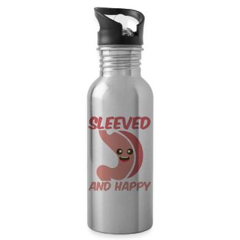 Sleeved and happy sleeve gastrectomy - Water bottle with straw - silver - Right