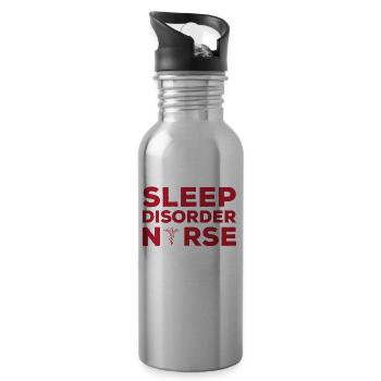 Sleep Lab Nurse T-Shirt - Water bottle with straw - silver - Right