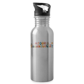 Groovy Lebensmitteltechnologe Technologie - Trinkflasche mit integriertem Trinkhalm - Lightsilver - Rechts