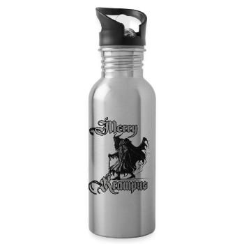 Horror Krampus T-Shirt Süddeutsch Weihnachtsmann - Trinkflasche mit integriertem Trinkhalm - Lightsilver - Rechts