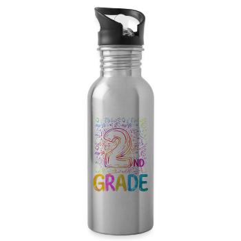 Zweite Klasse Rainbow Girls Jungen Lehrerteam 2. - Trinkflasche mit integriertem Trinkhalm - Lightsilver - Rechts