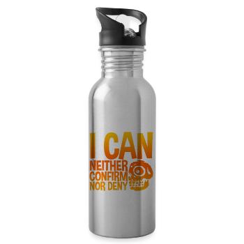 I Can Neither Confirm Nor Deny 4 - Water bottle with straw - silver - Right