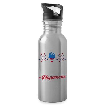 fireworks and ice cream happiness Design - Trinkflasche mit integriertem Trinkhalm - Lightsilver - Rechts
