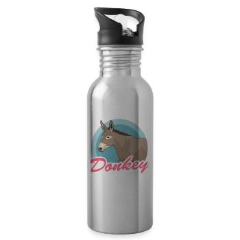 Donkey Granny Donkey Lover Donkey Owner Gift - Gourde avec paille intégrée - argent clair - Droite