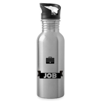 I Need A New Job 2 - Water bottle with straw - silver - Right