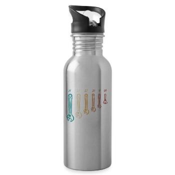 Handwerker Geschenk Bier Heimwerker Mechaniker - Trinkflasche mit integriertem Trinkhalm - Lightsilver - Rechts