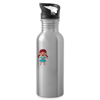 Funny Dolls Collectible Gift - Water bottle with straw - silver - Right