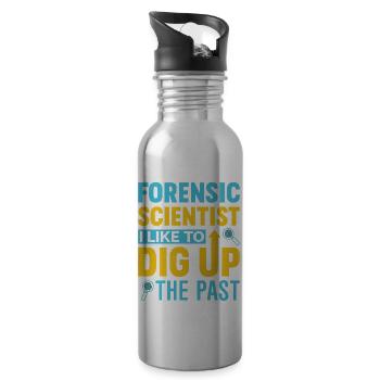 Funny scientific investigator - Water bottle with straw - silver - Right