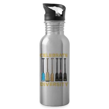 Lustiges Drachenboot-Rennpaddel - Trinkflasche mit integriertem Trinkhalm - Lightsilver - Rechts