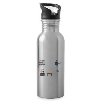 Funny Extreme Couponing Coupon Gift - Water bottle with straw - silver - Right