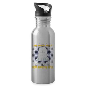 Everybody Asks Are Ghosts Real? Ghost Hunting - Water bottle with straw - silver - Right