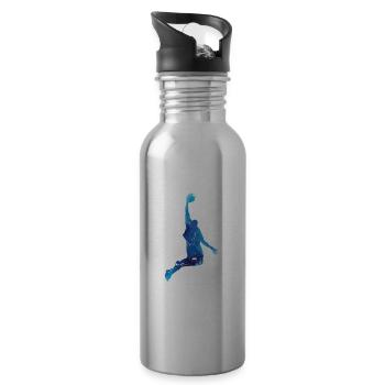 Slam Dunk Dribbler Basketball - Trinkflasche mit integriertem Trinkhalm - Lightsilver - Rechts