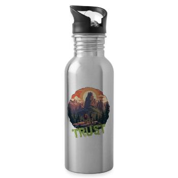 Vertrauen Trust Wandern Wanderung Natur Wildnis - Trinkflasche mit integriertem Trinkhalm - Lightsilver - Rechts