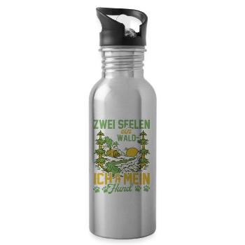 Forstwirtschaft Waldliebhaber Baum Wald Outdoor - Trinkflasche mit integriertem Trinkhalm - Lightsilver - Rechts