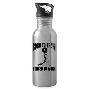 Fitness Sports Fitness Sports Bodybuilding Athletes - Water bottle with straw - silver - Right