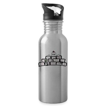 Kleines Gespenst - Trinkflasche mit integriertem Trinkhalm - Lightsilver - Rechts