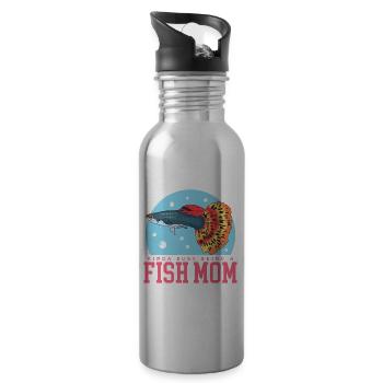 Aquarium Aquarist Fish Mom Aquaristics Gift - Water bottle with straw - silver - Right