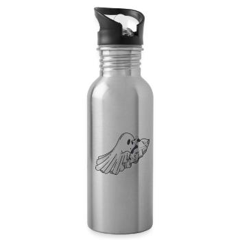 Forget Candy Give Me A Cat Halloween - Water bottle with straw - silver - Right