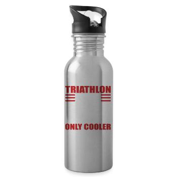 Triathlon-Dad wie ein normaler Dad nur cooler - Trinkflasche mit integriertem Trinkhalm - Lightsilver - Rechts