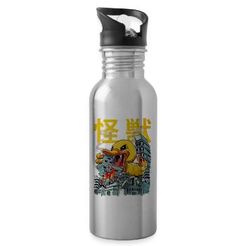 Kaiju Duck Japanische Anime Monster Gummiente - Trinkflasche mit integriertem Trinkhalm - Lightsilver - Rechts