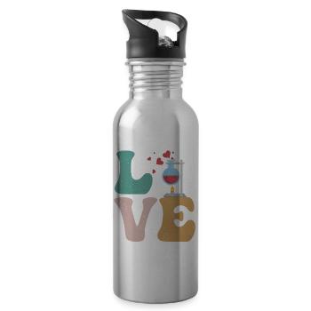 Chemistry Chemist Science LOVE - Water bottle with straw - silver - Right