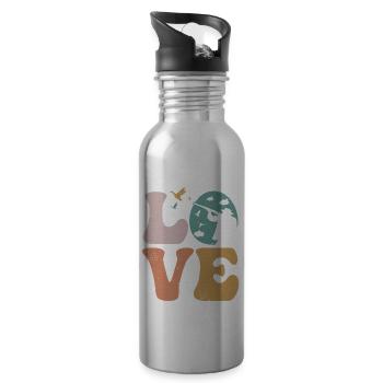 Duck Hunter Duck Hunt LOVE - Water bottle with straw - silver - Right