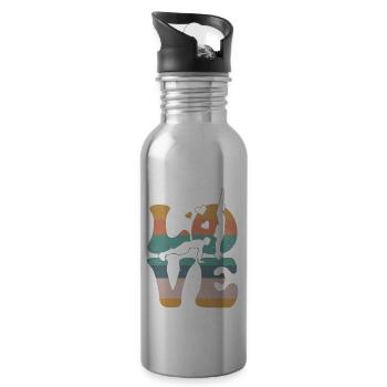 Burpees Workout Gym LOVE - Water bottle with straw - silver - Right