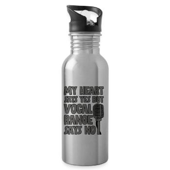 My Heart Says Yes But My Vocal Range Says No 2 - Trinkflasche mit integriertem Trinkhalm - Lightsilver - Rechts