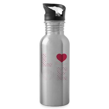 Beautiful School Social Worker Valentine's Day - Water bottle with straw - silver - Right