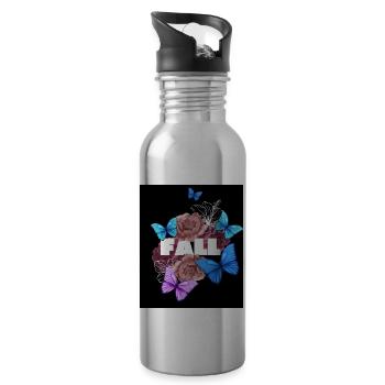 Fall Herbst Designer T-shirt - Trinkflasche mit integriertem Trinkhalm - Lightsilver - Rechts