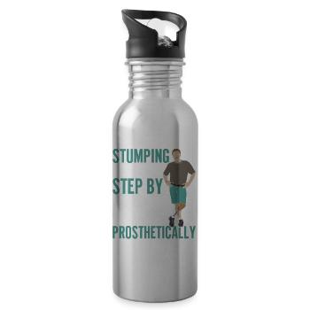 Beinprothese Amputierter - Trinkflasche mit integriertem Trinkhalm - Lightsilver - Rechts