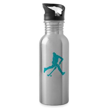 Don't Hate Us Because We Play Harder Field Hockey - Trinkflasche mit integriertem Trinkhalm - Lightsilver - Rechts